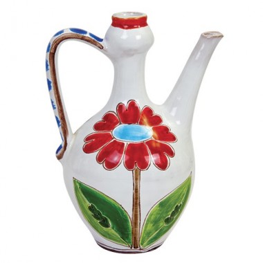 Brocca argilla bianca Folk margherita ceramiche de simone BR123FK Brocca argilla bianca Folk margherita ceramiche de simone BR123FK